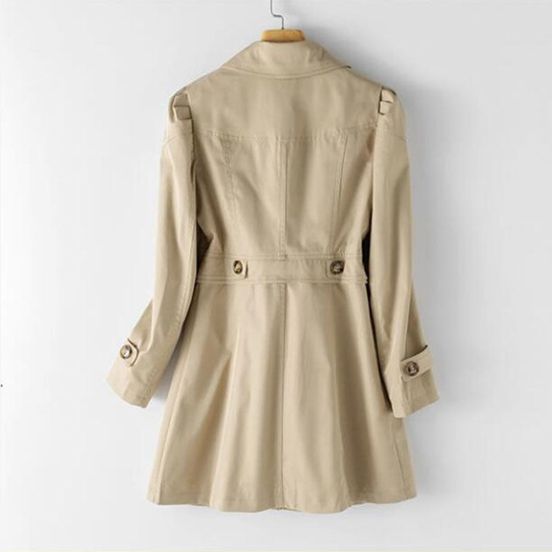 Women's Trench Coat – Stylish Medium Length Waterproof Outerwear for Fall